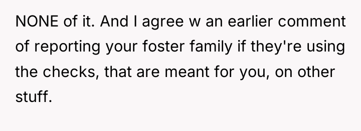 NONE of it. And I agree w an earlier comment...