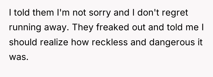 I told them I'm not sorry and I don't regret...