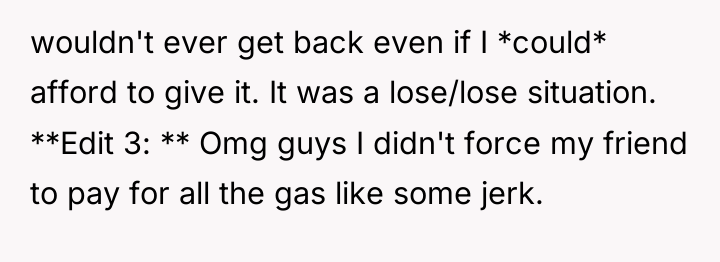 wouldn't ever get back even if I *could* afford to...