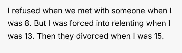 I refused when we met with someone when I was...