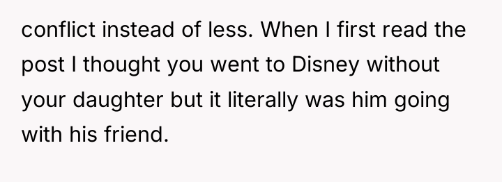conflict instead of less. When I first read the post...