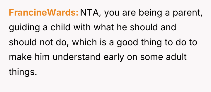FrancineWards NTA, you are being a parent, guiding a child...
