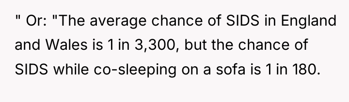 " Or: "The average chance of SIDS in England and...