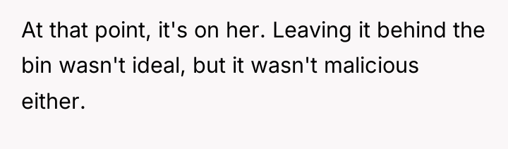 At that point, it's on her. Leaving it behind the...