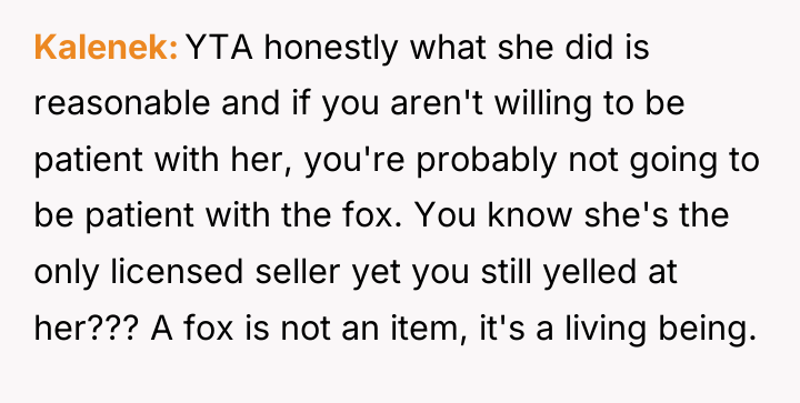 Kalenek YTA honestly what she did is reasonable and if...