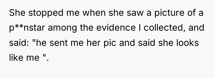 She stopped me when she saw a picture of a...
