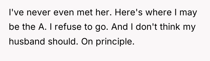 I've never even met her. Here's where I may be...