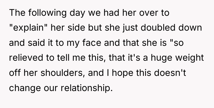 The following day we had her over to "explain" her...