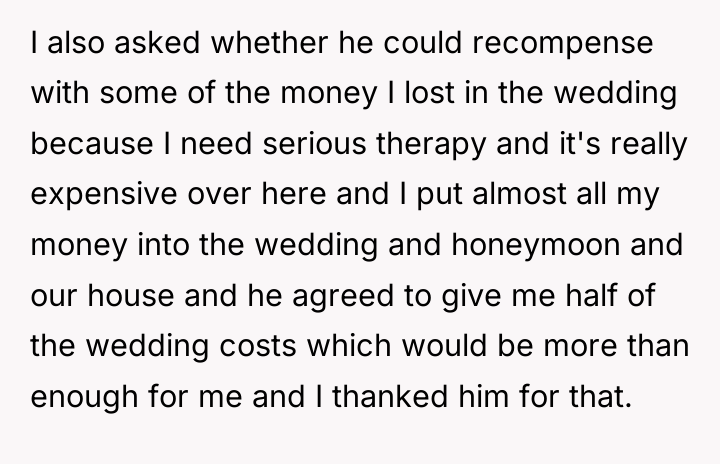 I also asked whether he could recompense with some of...
