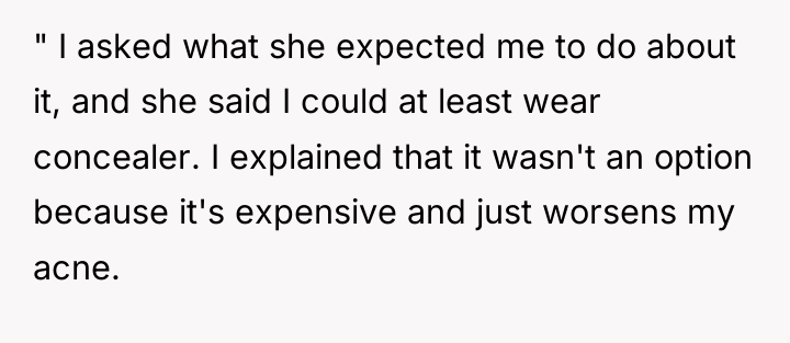 " I asked what she expected me to do about...