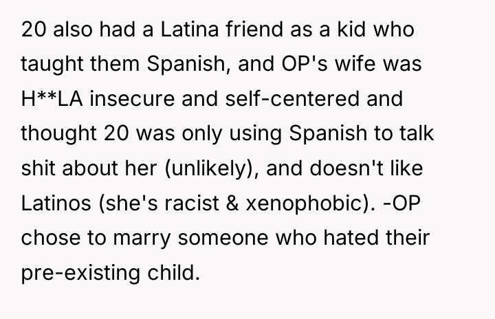 20 also had a Latina friend as a kid who...