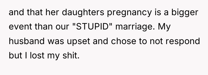 and that her daughters pregnancy is a bigger event than...