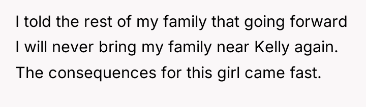 I told the rest of my family that going forward...