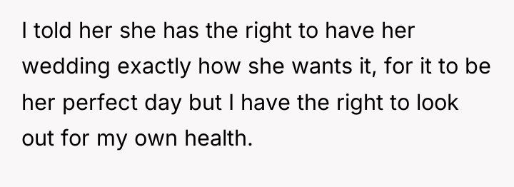 I told her she has the right to have her...