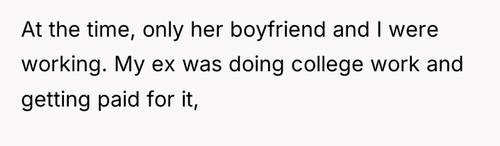 At the time, only her boyfriend and I were working....
