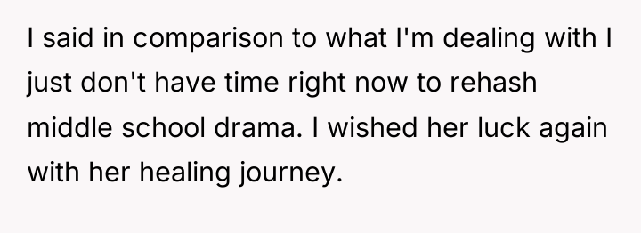 I said in comparison to what I'm dealing with I...
