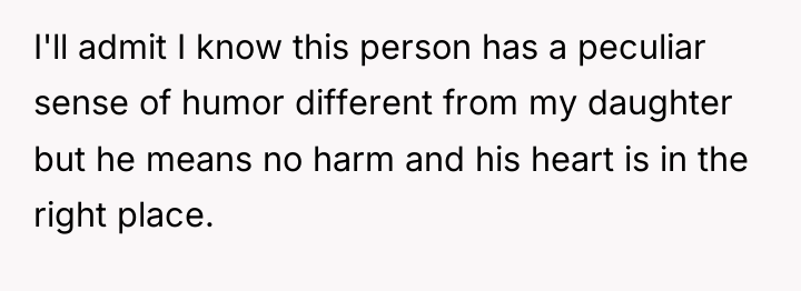 I'll admit I know this person has a peculiar sense...