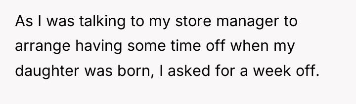 As I was talking to my store manager to arrange...
