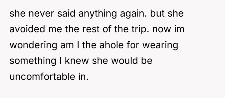 she never said anything again. but she avoided me the...