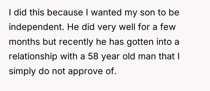I did this because I wanted my son to be...