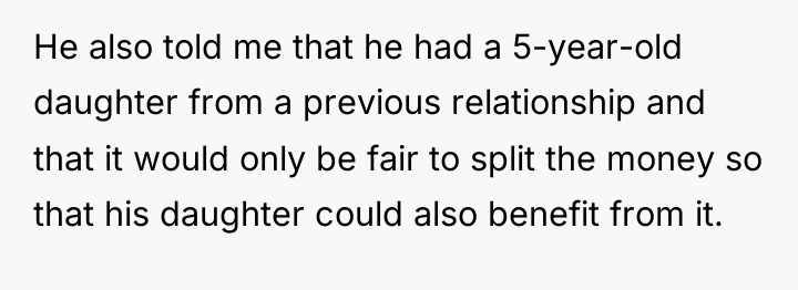 He also told me that he had a 5-year-old daughter...