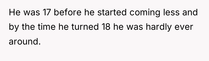 He was 17 before he started coming less and by...