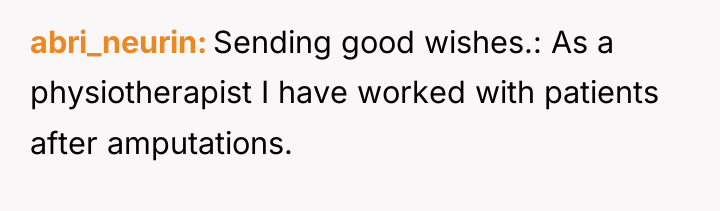 abri_neurin Sending good wishes.: As a physiotherapist I have worked...