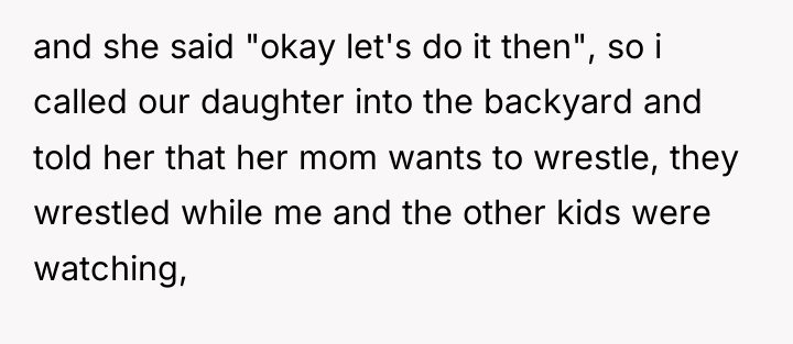 and she said "okay let's do it then", so i...