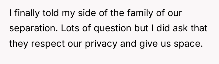I finally told my side of the family of our...