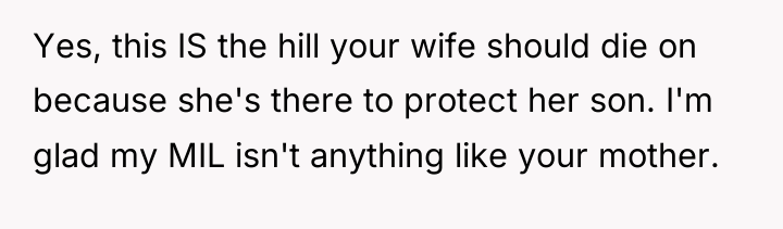 Yes, this IS the hill your wife should die on...