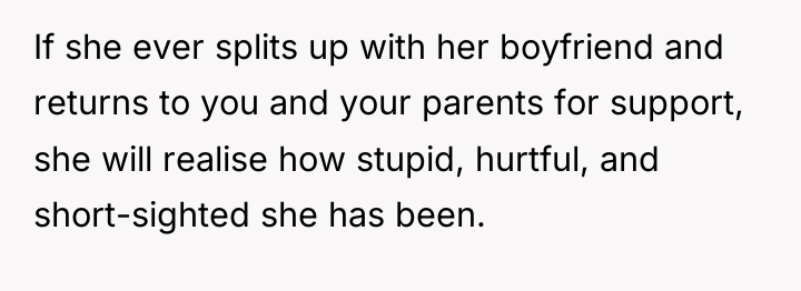 If she ever splits up with her boyfriend and returns...
