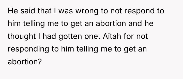 He said that I was wrong to not respond to...