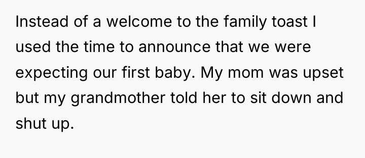 Instead of a welcome to the family toast I used...