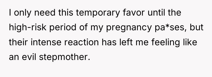 I only need this temporary favor until the high-risk period...