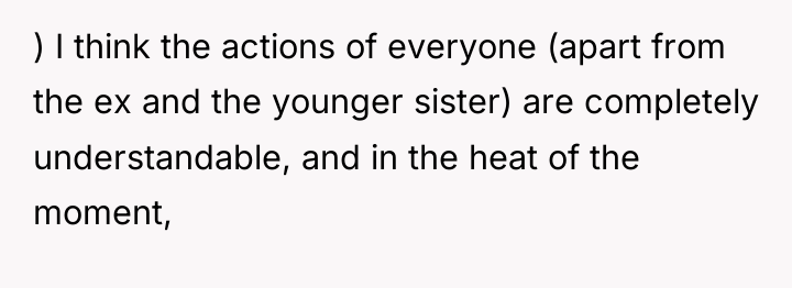 ) I think the actions of everyone (apart from the...