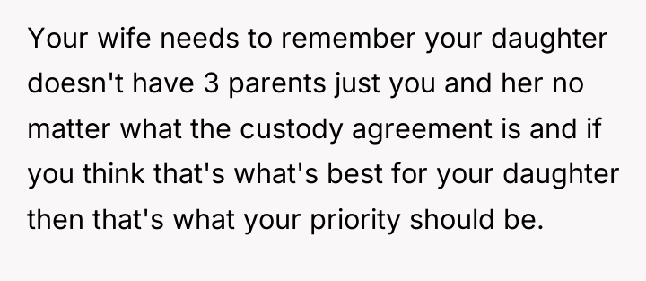 Your wife needs to remember your daughter doesn't have 3...
