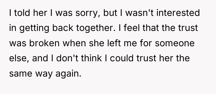I told her I was sorry, but I wasn't interested...