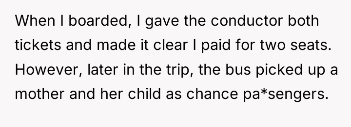 When I boarded, I gave the conductor both tickets and...