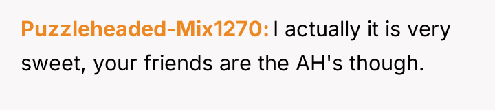 Puzzleheaded-Mix1270 I actually it is very sweet, your friends are...