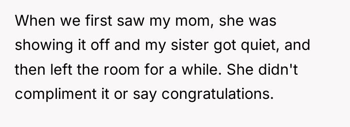 When we first saw my mom, she was showing it...