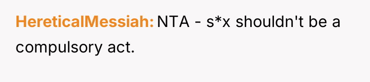 HereticalMessiah NTA - s*x shouldn't be a compulsory act.