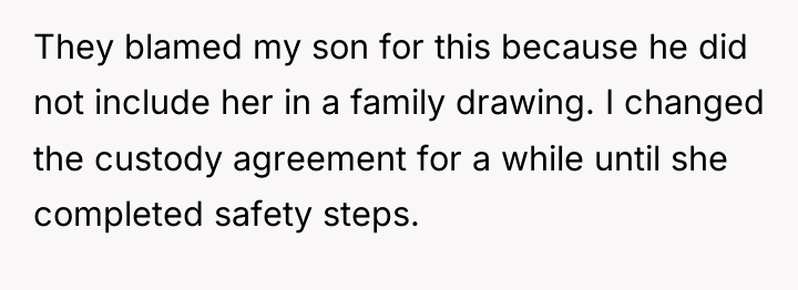 They blamed my son for this because he did not...