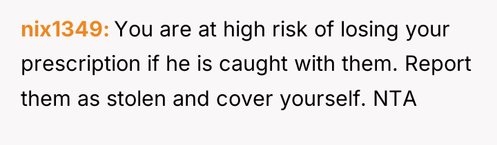 nix1349 You are at high risk of losing your prescription...