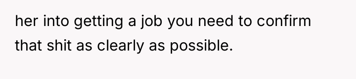 her into getting a job you need to confirm that...