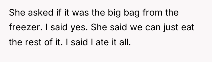 She asked if it was the big bag from the...