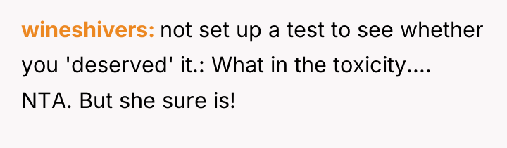 wineshivers not set up a test to see whether you...