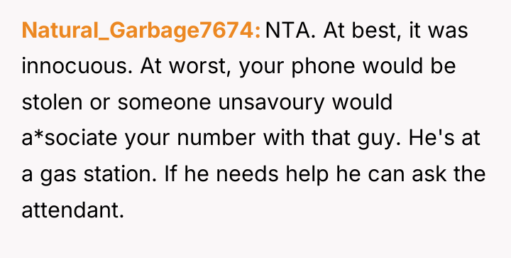 Natural_Garbage7674 NTA. At best, it was innocuous. At worst, your...