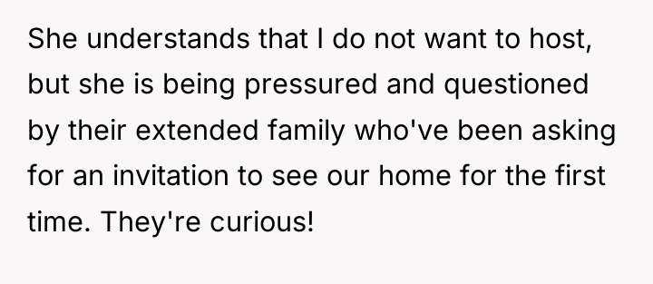 She understands that I do not want to host, but...