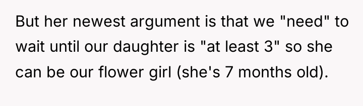 But her newest argument is that we "need" to wait...