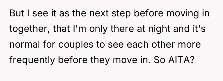 But I see it as the next step before moving...